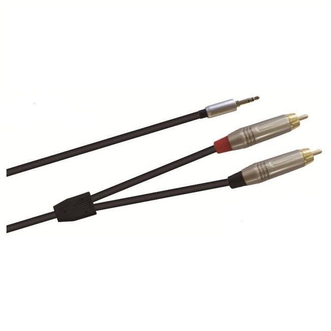 3.5mm Erkeğe İkili RCA Erkek Y Ses Kablosu Siyah Çeşitli Kablo Uzunluğu