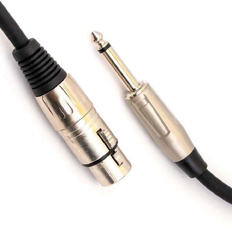 1/4 inç Erkeğe XLR Kadın Mikrofon Kablosu Siyah XLR Kablo 10 Ayak Mikrofon Kablosu