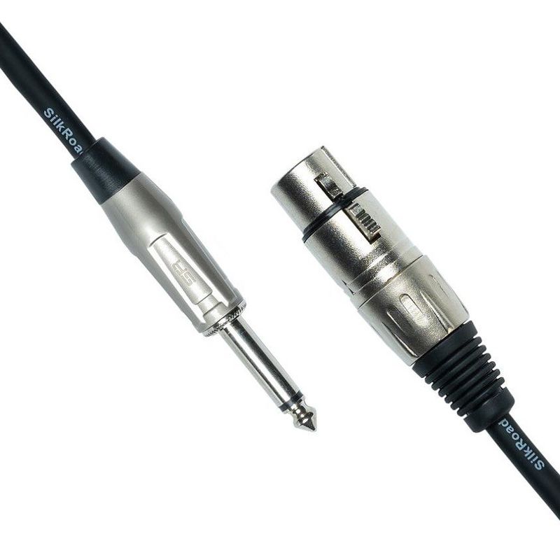 1/4 inç Erkeğe XLR Kadın Mikrofon Kablosu Siyah XLR Kablo 10 Ayak Mikrofon Kablosu