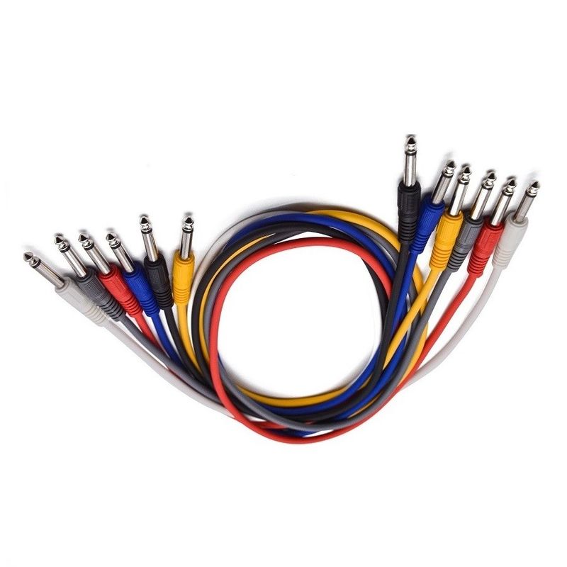 1 Ayak Gitar Patch Kabloları Efekt Pedal için Leds 6 Renkler Gitar Pedal Enstrüman Kablosu