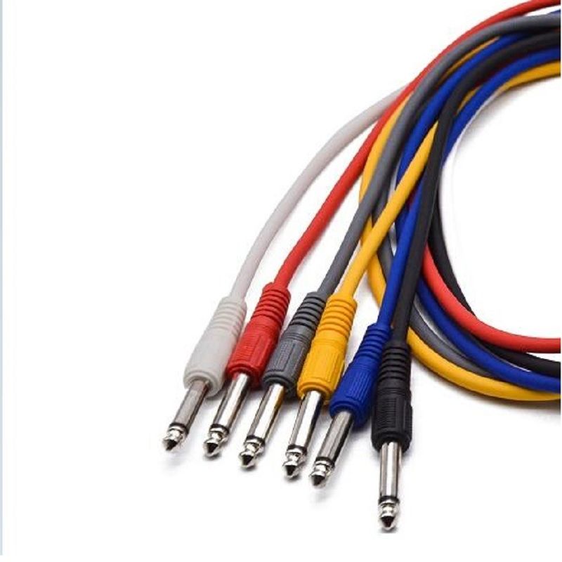 1 Ayak Gitar Patch Kabloları Efekt Pedal için Leds 6 Renkler Gitar Pedal Enstrüman Kablosu
