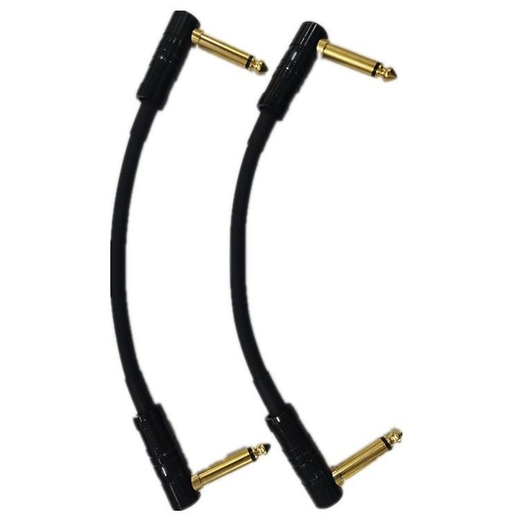 0.6ft Patch Kablo Kablosu 2 Pcs Paket 6.35mm Köşeli Plug Enstrüman Kablosu Pedal Board için