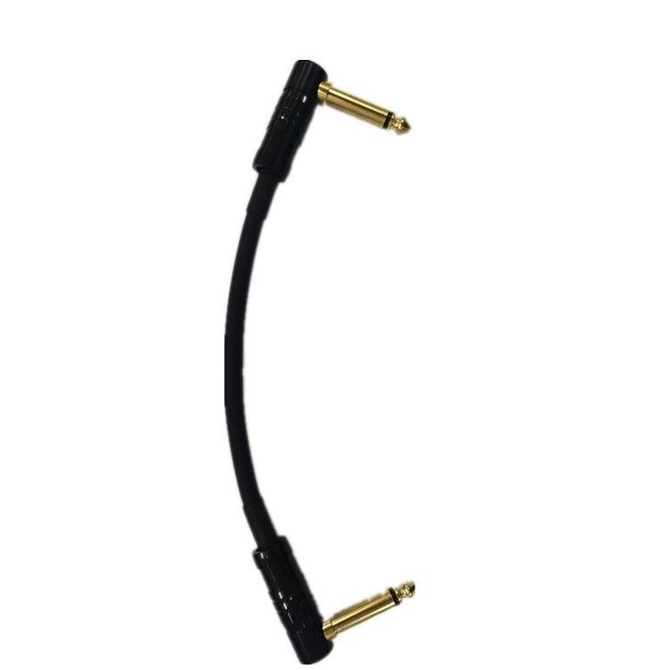0.6ft Patch Kablo Kablosu 2 Pcs Paket 6.35mm Köşeli Plug Enstrüman Kablosu Pedal Board için