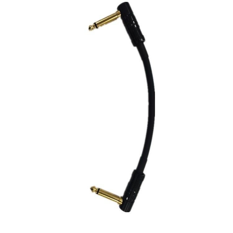 Küçük Gitar Patch Kabloları 2 Pcs Paket 6.35mm Köşeli Plug Gitar Pedal Enstrüman Kablosu