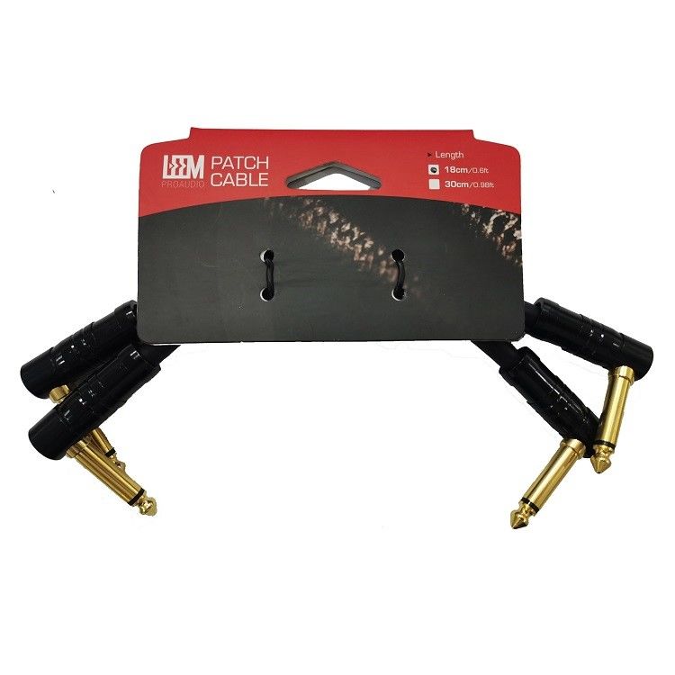 Küçük Gitar Patch Kabloları 2 Pcs Paket 6.35mm Köşeli Plug Gitar Pedal Enstrüman Kablosu