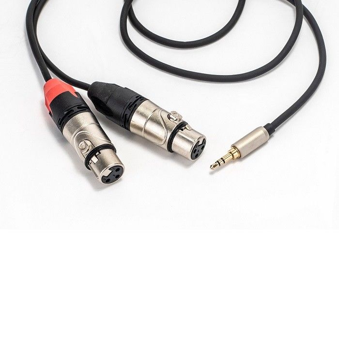 Kadın Y Splitter Adaptör Kablosu 3.5mm Stereo To Dual XLR Ses Kablosu Hoparlör için