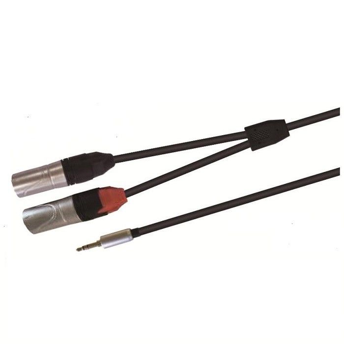 0.3M 1M 2M Erkek Stereo Y Adaptör Kablosu 3.5mm Stereo To Dual XLR