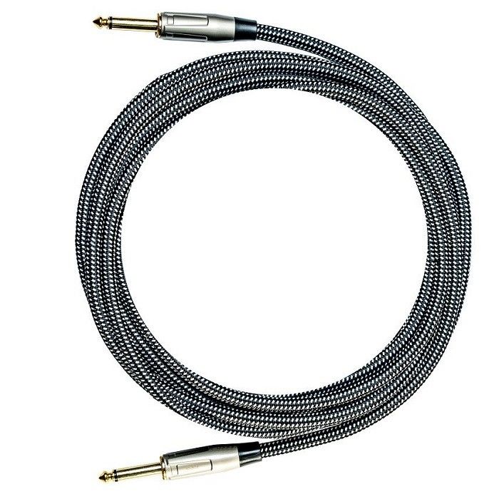 Elektrik gitar ses kablosu Nylon örgü kablosu 1/4 inç ampli kablosu